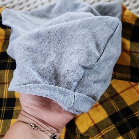 Yellow Black Jacket with hoodie Shacket Flannel - Picture 7 of 8